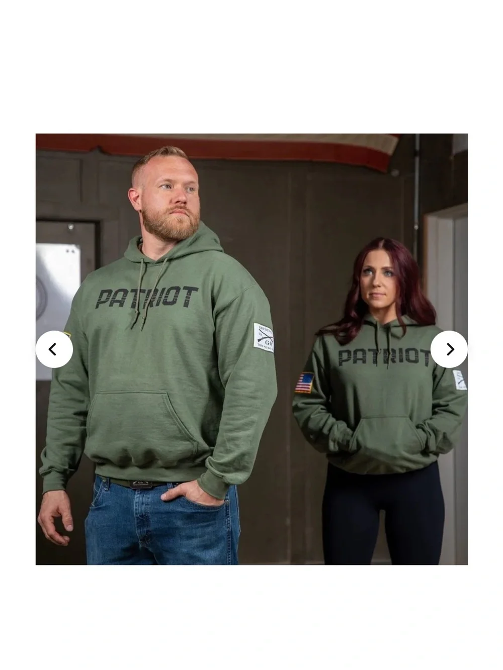 Grunt Style Patriot Hoodie - Military Green with Black Print (2XL)